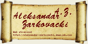 Aleksandar Žarkovački vizit kartica